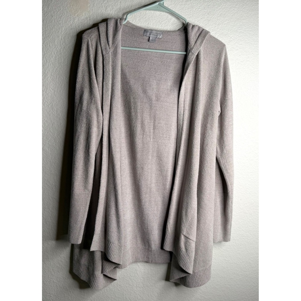 Barefoot Dreams Cozy Chic Ultra Lite Womens Hooded Cardigan Gray Sz S Open Front